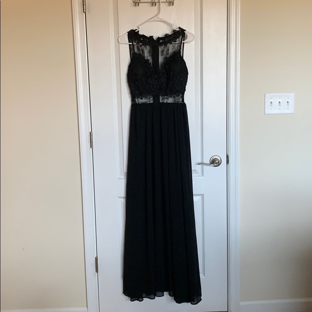 Black maxi dress with lace